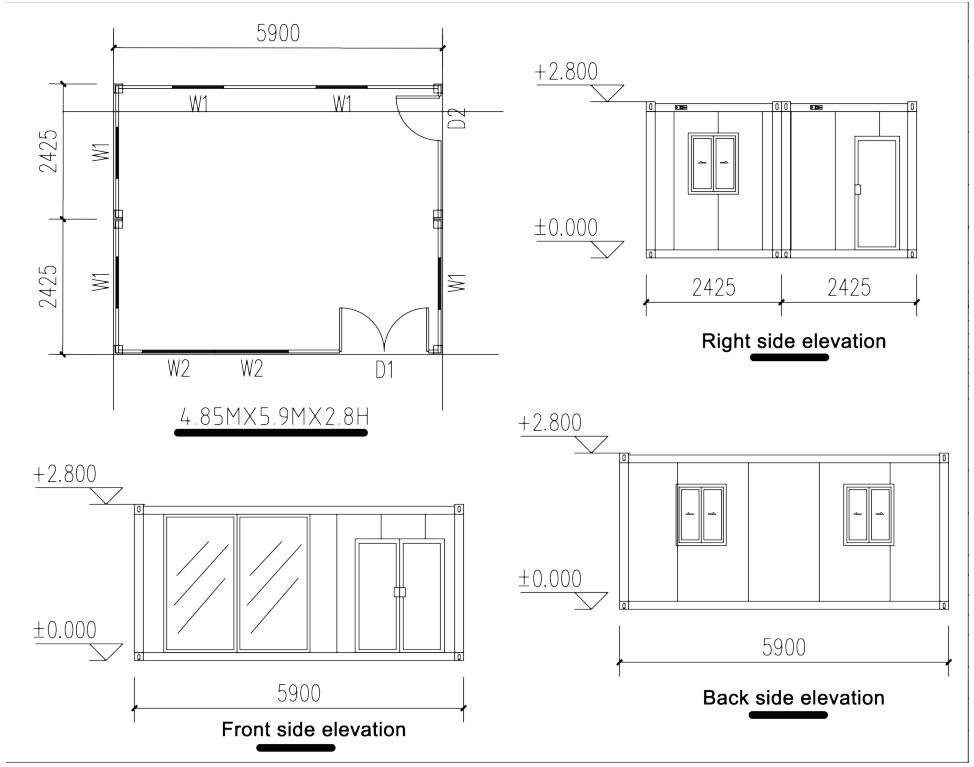 40ft container house design