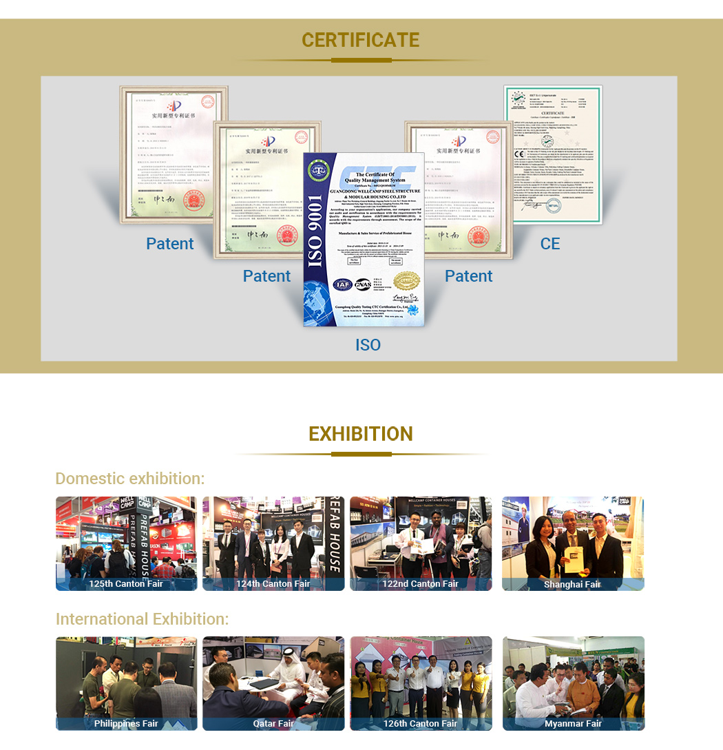 prefab home certificate and exhibition