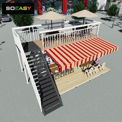 New style expandable container shop with balcony