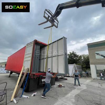 Prefabricated folding container house export to USA unloading