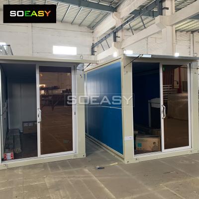 Customized Blue Color Two Bedroom One Bathroom Expandable container house