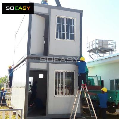 Steel Structure Foldable Container House Customized in Black Color Side Use for Labor Camp