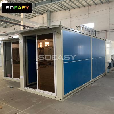 Customized In Blue Color House Expandab Container House Luxury Looking With 2 Bedrooms Design