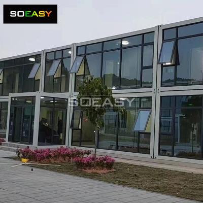 China Flat Pack Container House with Glass Curtain for Office and Meeting Room