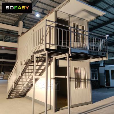 Easy to Install 20 FT Foldable Container House Studio 2 Floor Prefab Foldable Container Office
