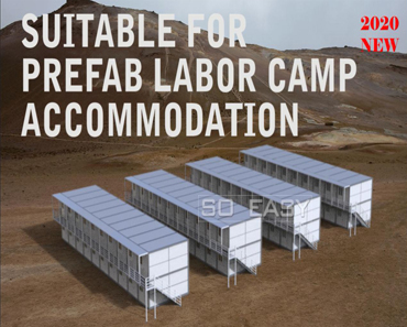 Two floor foldable container house for prefab labour camp accommodation